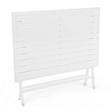 tavolo elin pieghevole bianco 110×70 cm, design resistente e dal look naturale