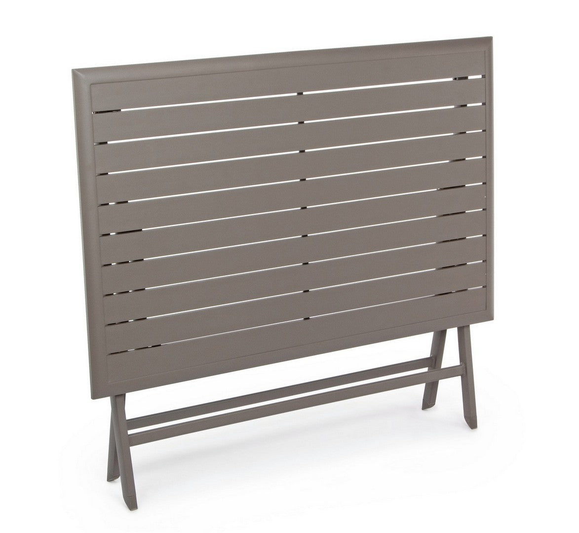 tavolo elin pieghevole tortora 110×70 cm, design resistente e dal look naturale