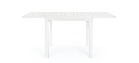 tavolo allungabile pelagius in alluminio bianco 83×80 cm – 166×80 cm, dettaglio dei materiali trattati per uso esterno