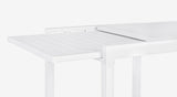 tavolo allungabile pelagius in alluminio bianco 83×80 cm – 166×80 cm, design resistente e dal look naturale