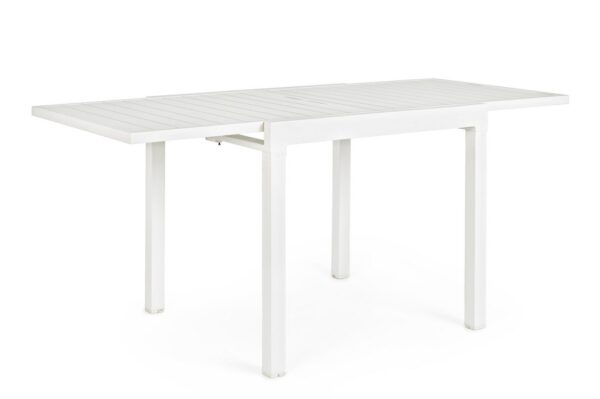 Tavolo allungabile PELAGIUS in alluminio bianco 83×80 cm – 166×80 cm