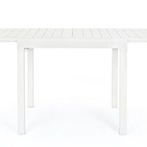 Tavolo allungabile PELAGIUS in alluminio bianco 83×80 cm – 166×80 cm