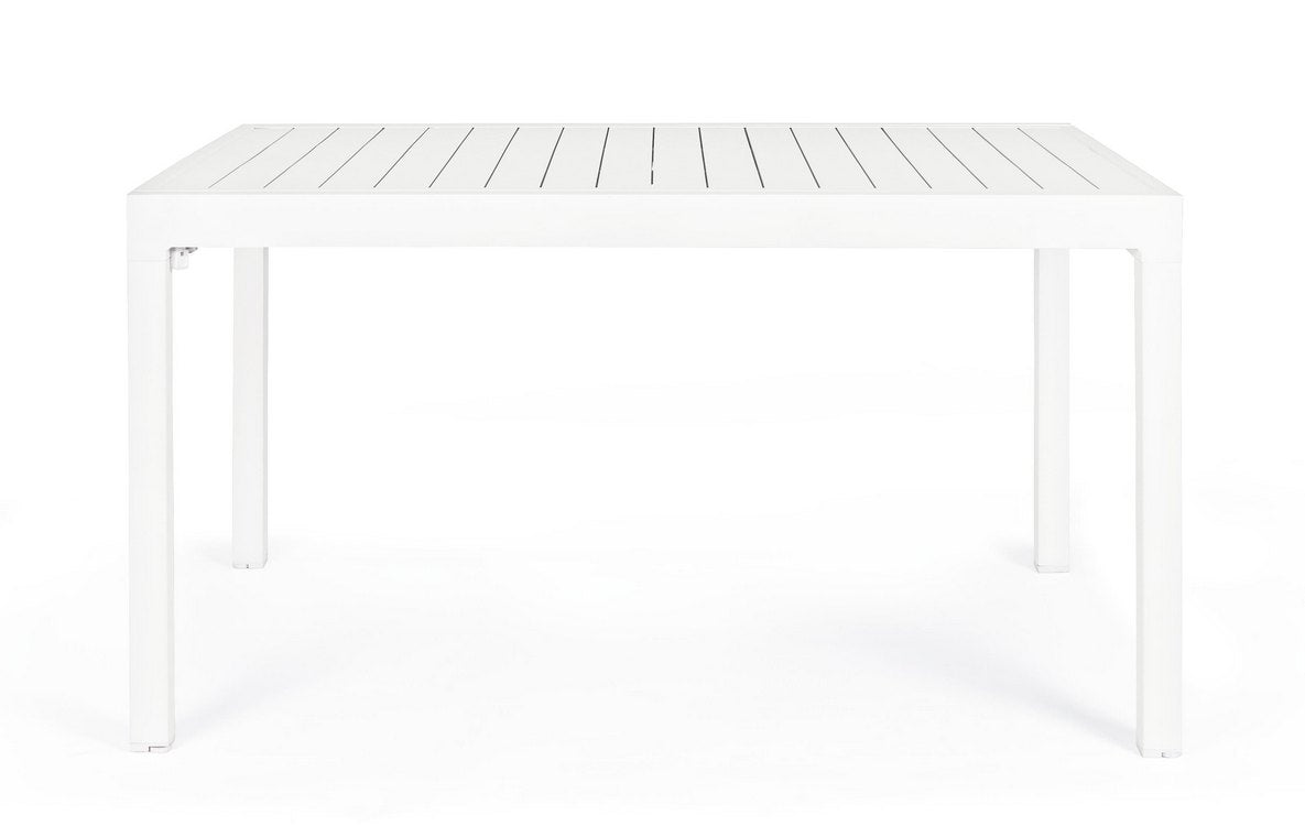 tavolo allungabile pelagius in alluminio bianco 135×90 cm – 270×90 cm, dettaglio dei materiali trattati per uso esterno