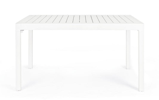 tavolo allungabile pelagius in alluminio bianco 135×90 cm – 270×90 cm, dettaglio dei materiali trattati per uso esterno