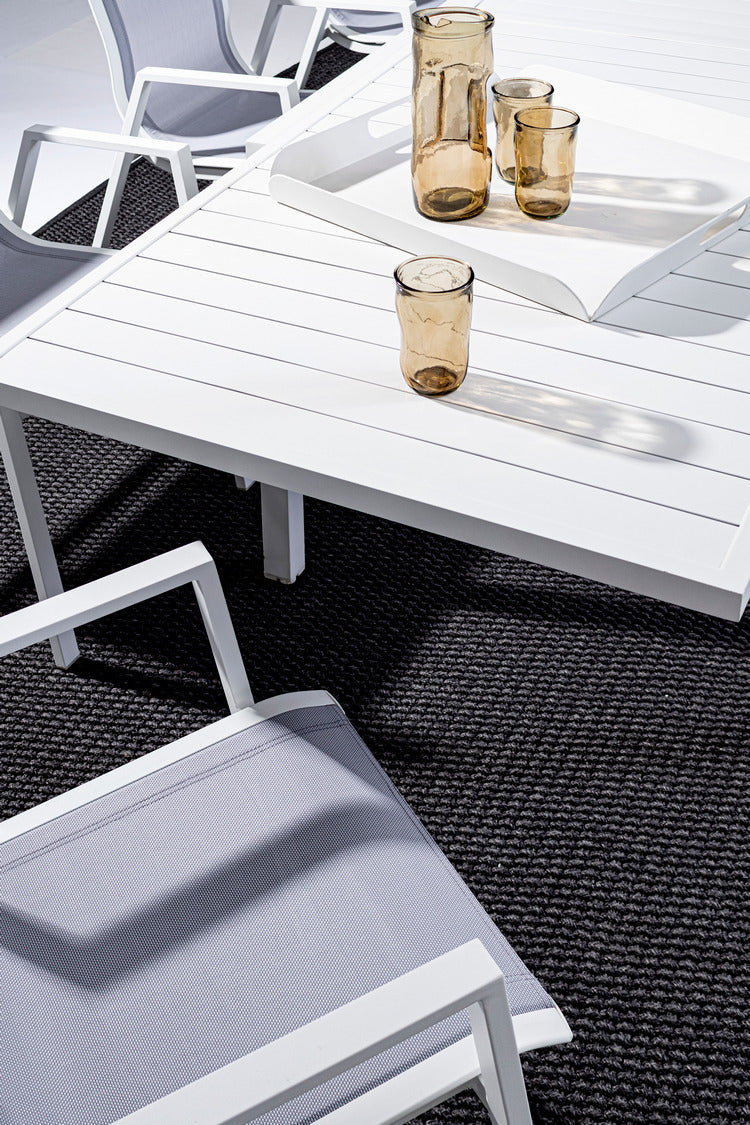 tavolo allungabile pelagius in alluminio bianco 135×90 cm – 270×90 cm, perfetto per godersi momenti all’aperto con famiglia...