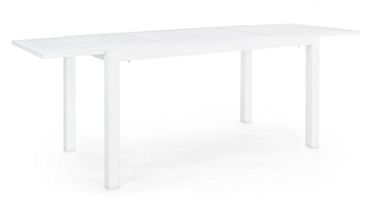 tavolo hilde allungabile bianco 140/210×77 cm, dettaglio dei materiali trattati per uso esterno