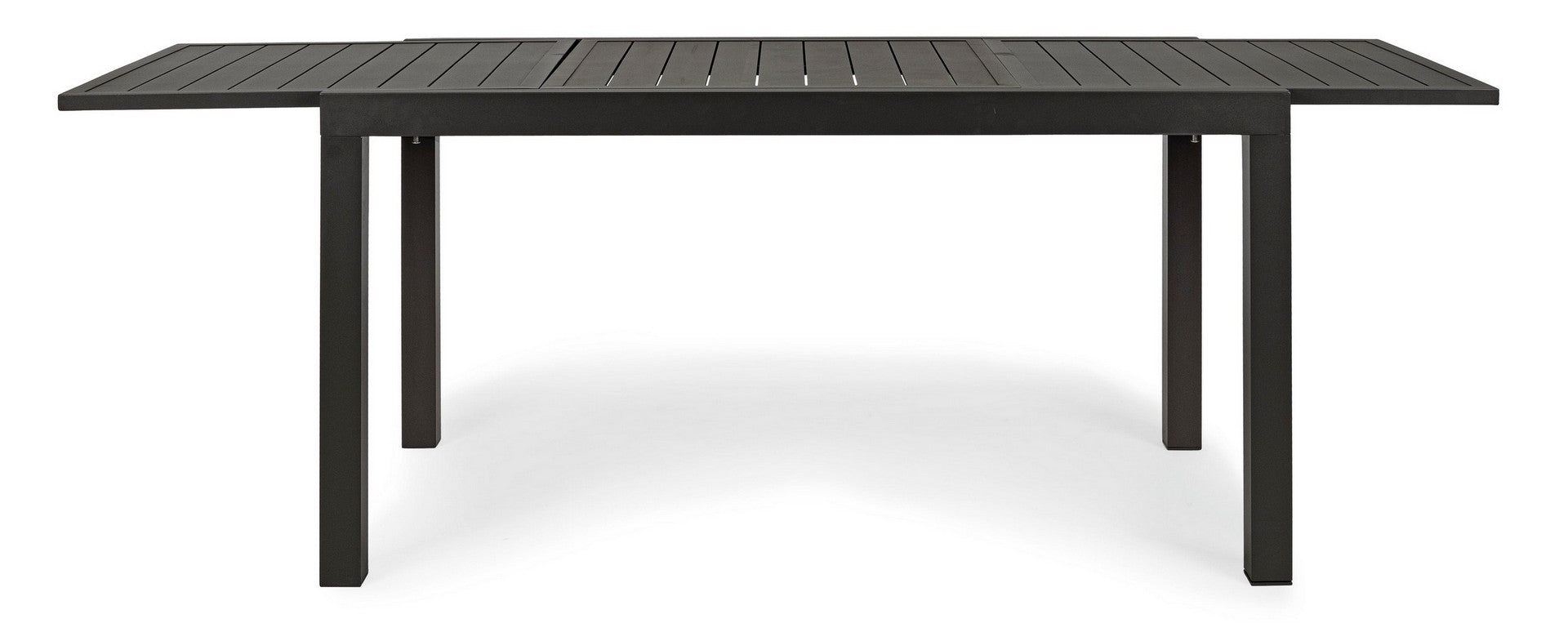 tavolo hilde allungabile antracite 140/210×77 cm, ambientazione in giardino con sedie coordinate