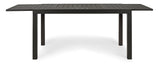 tavolo hilde allungabile antracite 140/210×77 cm, ambientazione in giardino con sedie coordinate