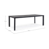 tavolo fisso mason in ceramica e struttura in alluminio antracite 220×100 cm, dettaglio dei materiali trattati per uso...