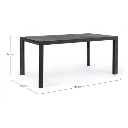 tavolo fisso mason in ceramica e struttura in alluminio antracite 160×90 cm, dettaglio dei materiali trattati per uso esterno