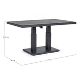 tavolo truman in ceramica e struttura antracite con altezza regolabile 140x85x49 cm – 140x85x72 cm, ambientazione in...