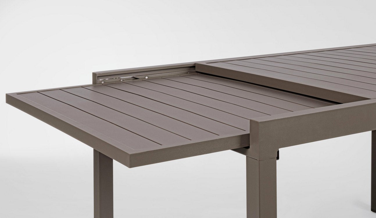 tavolo allungabile pelagius in alluminio caffè 135×90 cm – 270×90 cm, tavolo outdoor che unisce stile e praticità