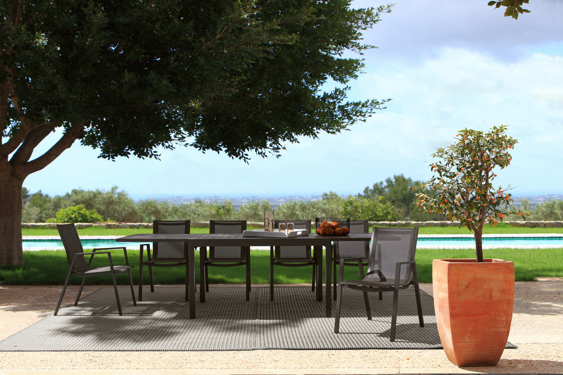 tavolo allungabile pelagius in alluminio caffè 135×90 cm – 270×90 cm, perfetto per godersi momenti all’aperto con famiglia e...