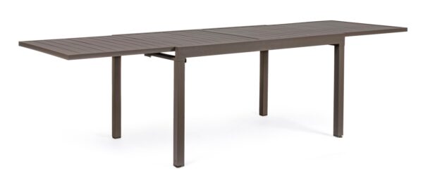 Tavolo allungabile PELAGIUS in alluminio caffè 135×90 cm – 270×90 cm