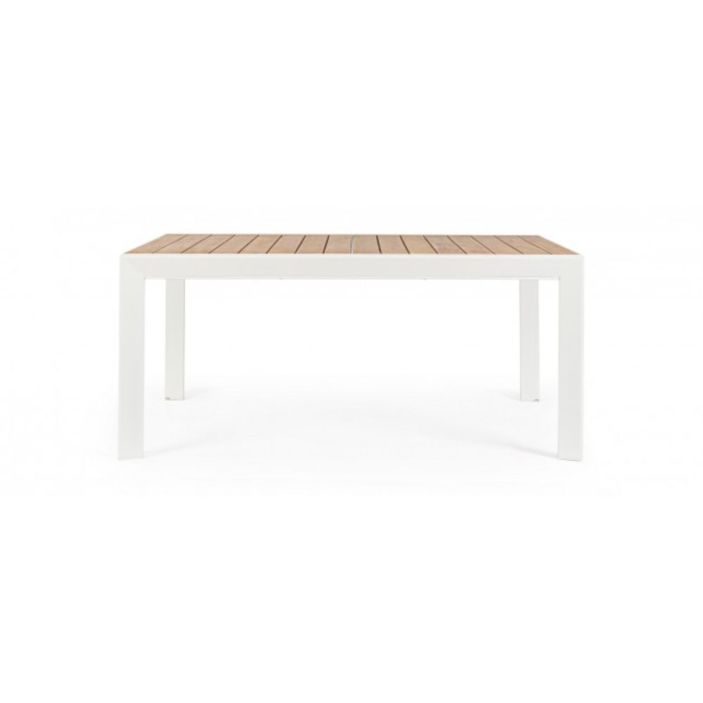 tavolo allungabile belmar effetto legno e struttura in alluminio bianca 160×100 cm – 240×100 cm, design resistente e dal...