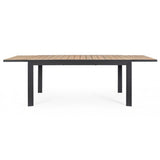 tavolo allungabile belmar effetto legno e struttura in alluminio antracite 160×100 cm – 240×100 cm, ideale per barbecue,...