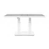 tavolo truman in ceramica e struttura bianca con altezza regolabile 140x85x49 cm – 140x85x72 cm, ideale per barbecue,...