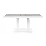 tavolo truman in ceramica e struttura bianca con altezza regolabile 140x85x49 cm – 140x85x72 cm, design resistente e dal...