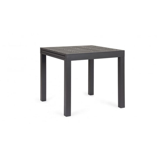 tavolo allungabile cliv effetto legno materico e struttura in alluminio antracite 80×80 cm – 160×80 cm, dettaglio dei...