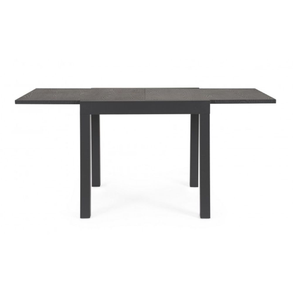 tavolo allungabile cliv effetto legno materico e struttura in alluminio antracite 80×80 cm – 160×80 cm, ambientazione in...