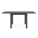 tavolo allungabile cliv effetto legno materico e struttura in alluminio antracite 80×80 cm – 160×80 cm, ambientazione in...