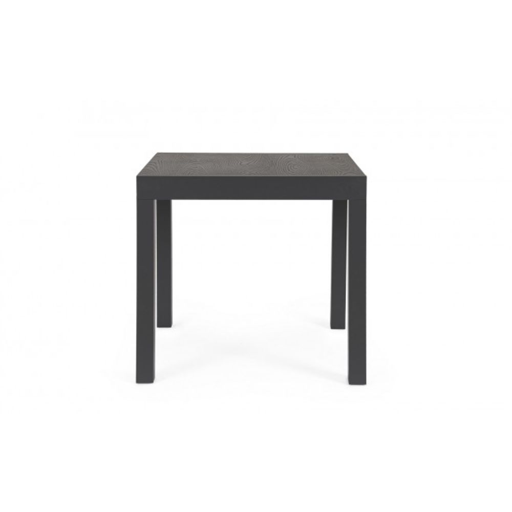 tavolo allungabile cliv effetto legno materico e struttura in alluminio antracite 80×80 cm – 160×80 cm, ideale per barbecue,...