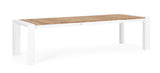 tavolo allungabile cameron in alluminio bianco e legno teak 228×100 cm – 294×100 cm, tavolo da giardino perfetto per pranzi...