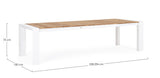 tavolo allungabile cameron in alluminio bianco e legno teak 228×100 cm – 294×100 cm, design resistente e dal look naturale