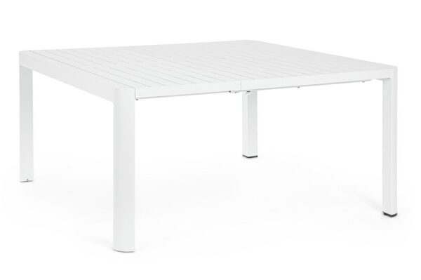 Tavolo allungabile KIPLIN in alluminio bianco 149×97 cm – 149×149 cm