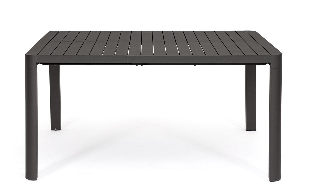 tavolo allungabile kiplin in alluminio antracite 149×97 cm – 149×149 cm, dettaglio dei materiali trattati per uso esterno