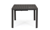 tavolo allungabile kiplin in alluminio antracite 149×97 cm – 149×149 cm, ambientazione in giardino con sedie coordinate