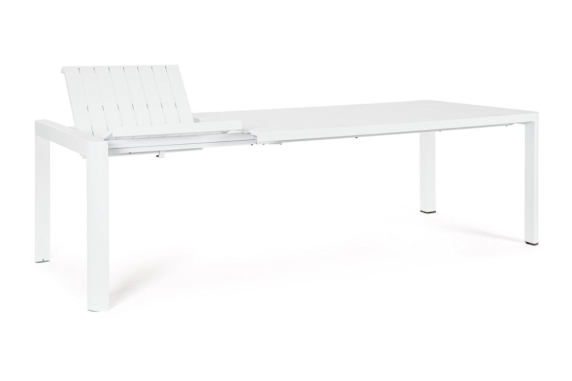 tavolo allungabile kiplin in alluminio bianco 180×100 cm – 240×100 cm, facile da pulire e da spostare all’occorrenza