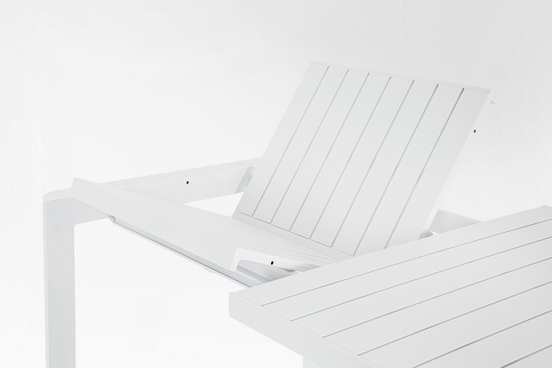 tavolo allungabile kiplin in alluminio bianco 180×100 cm – 240×100 cm, tavolo outdoor che unisce stile e praticità