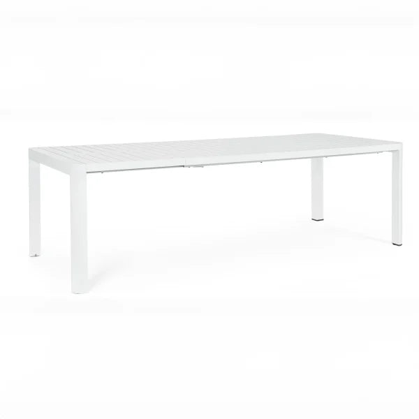 Tavolo allungabile KIPLIN in alluminio bianco 180×100 cm – 240×100 cm