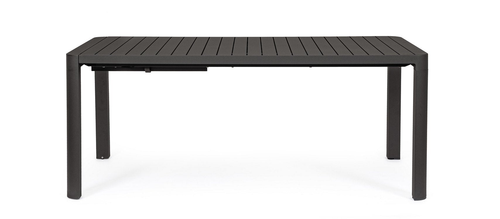 tavolo allungabile kiplin in alluminio antracite 180×100 cm – 240×100 cm, dettaglio dei materiali trattati per uso esterno