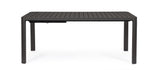 tavolo allungabile kiplin in alluminio antracite 180×100 cm – 240×100 cm, dettaglio dei materiali trattati per uso esterno