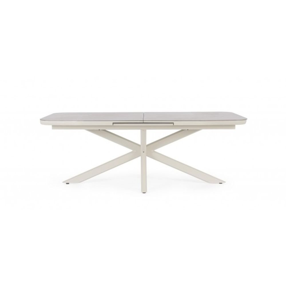 tavolo allungabile pascal in pietra naturale e struttura in alluminio beige 200×100 cm – 260×100 cm, design resistente e dal...