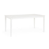 tavolo fisso nebula in alluminio bianco 160×90 cm, tavolo da giardino perfetto per pranzi all’aperto