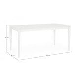 tavolo fisso nebula in alluminio bianco 160×90 cm, dettaglio dei materiali trattati per uso esterno