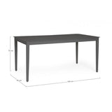 tavolo fisso nebula in alluminio antracite 160×90 cm, dettaglio dei materiali trattati per uso esterno