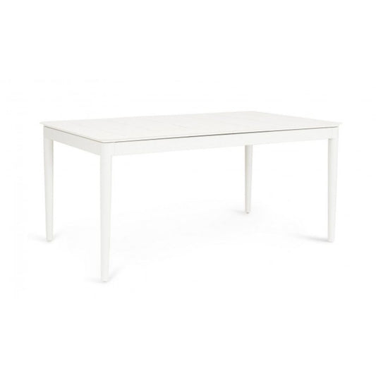 tavolo allungabile nebula in alluminio bianco 200×100 cm – 300×100 cm, dettaglio dei materiali trattati per uso esterno