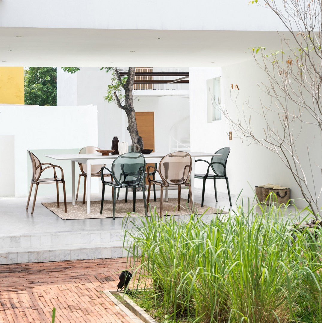 tavolo allungabile nebula in alluminio bianco 200×100 cm – 300×100 cm, facile da pulire e da spostare all’occorrenza