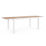 tavolo allungabile hilija effetto legno e struttura in alluminio bianco 160×90 cm – 240×90 cm, tavolo da giardino perfetto...