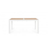 tavolo allungabile hilija effetto legno e struttura in alluminio bianco 160×90 cm – 240×90 cm, ideale per barbecue,...