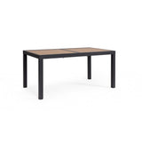 tavolo allungabile hilija effetto legno e struttura in alluminio antracite 160×90 cm – 240×90 cm, dettaglio dei materiali...