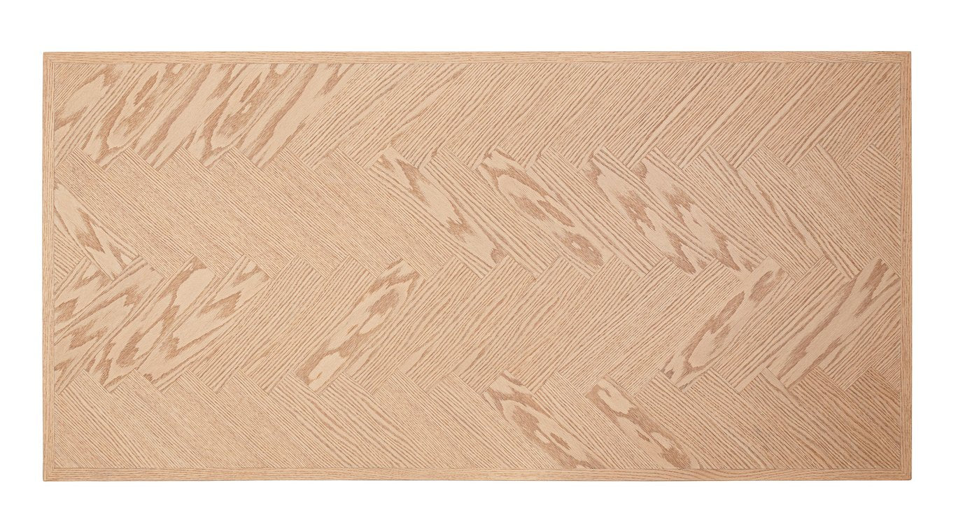 tavolo dukat in legno naturale e gambe in acciaio 180 x 90 cm, superficie resistente e facile da pulire