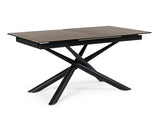 tavolo seyfert in ceramica marrone e gambe in acciaio nero, allungabile 160 x 90 cm – 220 x 90 cm, tavolo elegante adatto a...