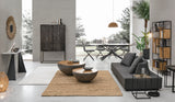 tavolo seyfert in ceramica marrone e gambe in acciaio nero, allungabile 160 x 90 cm – 220 x 90 cm, tavolo stabile con...