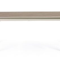 Tavolo BRIVA in acciaio tortora e piano in ceramica marrone, allungabile 160×90 cm – 220×90 cm