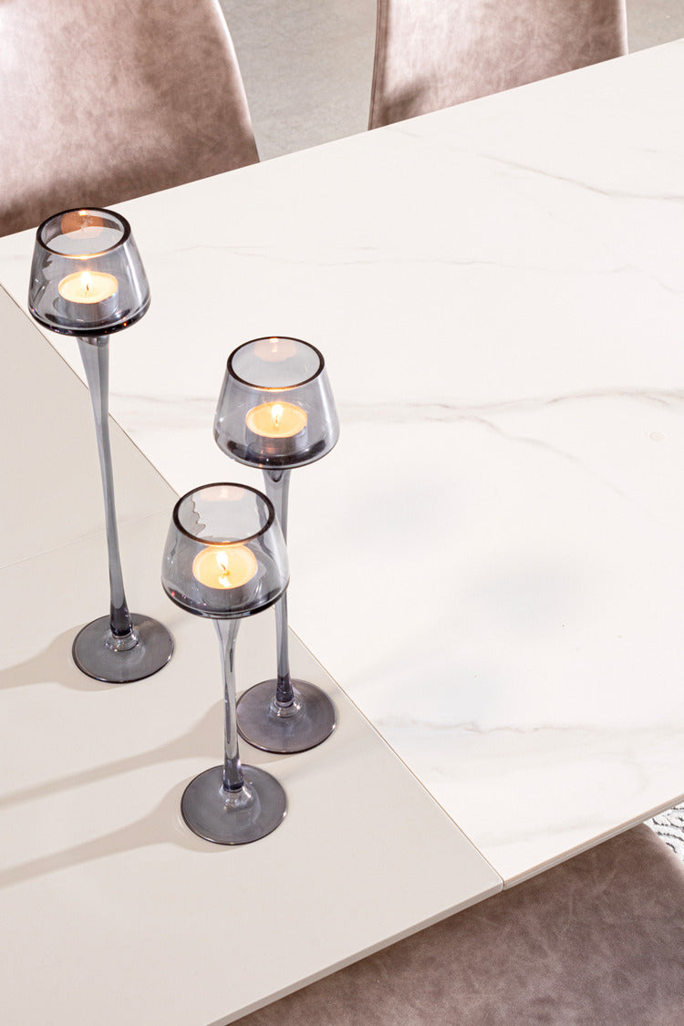 tavolo briva in acciaio grigio chiaro e piano in ceramica effetto marmo, allungabile 160×90 cm – 220×90 cm, tavolo stabile...